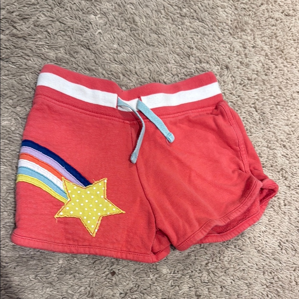 Mini Boden Red and Yellow Star Shorts